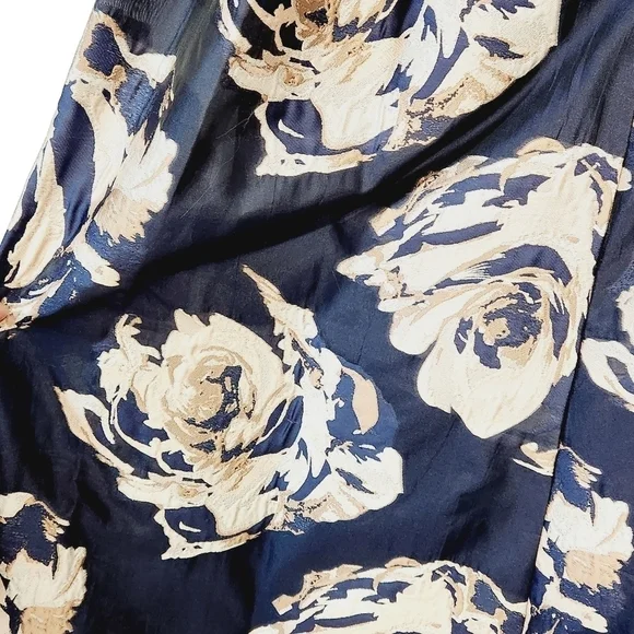 Eliza J Embellished Floral Ballgown Dress Navy Multi Size 10 - Picture 14 of 16